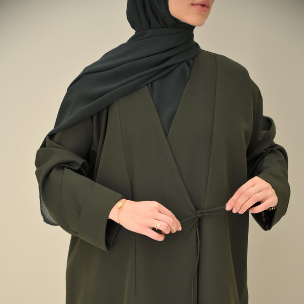 Olive Tie Abaya