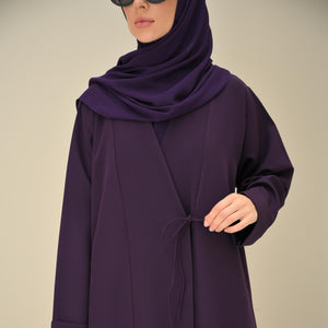 Plum Tie Abaya