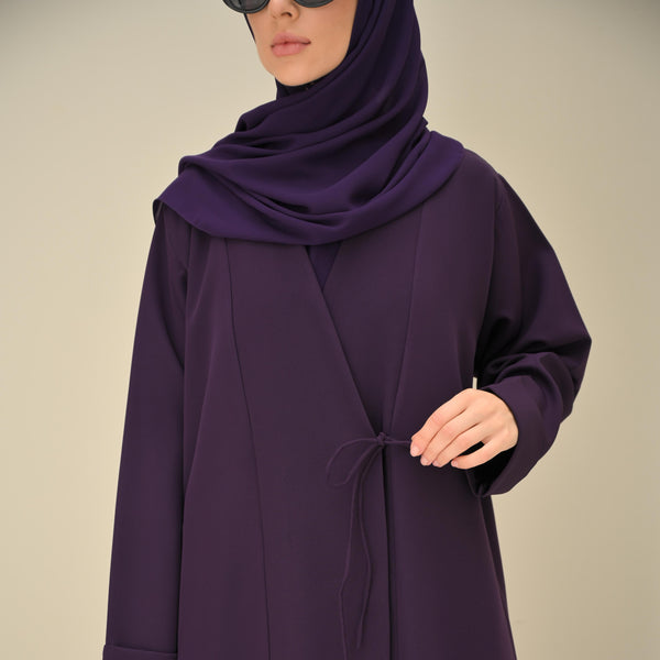 Plum Tie Abaya