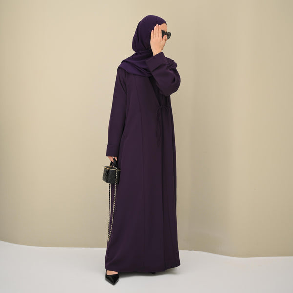 Plum Tie Abaya