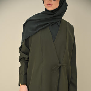 Olive Tie Abaya