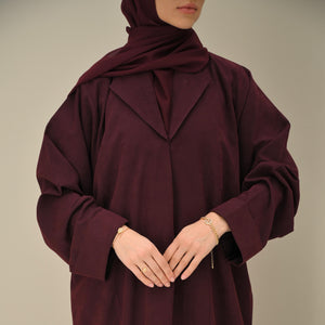 Burgundy Velvet Abaya