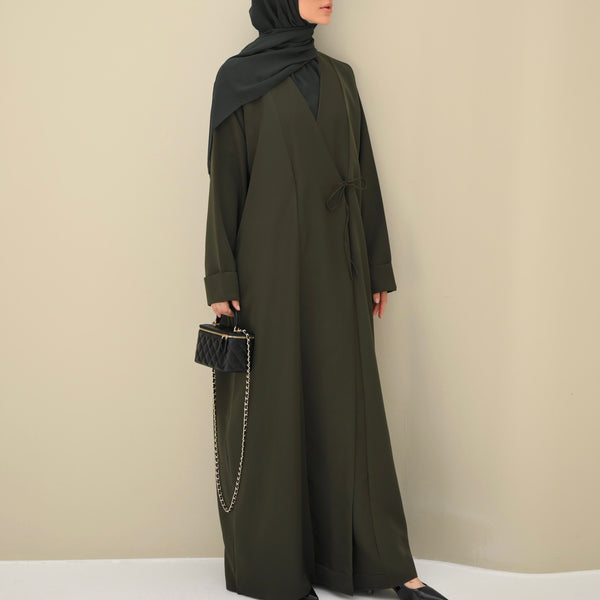 Olive Tie Abaya