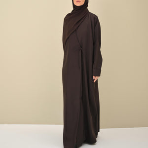 Brown Tie Abaya