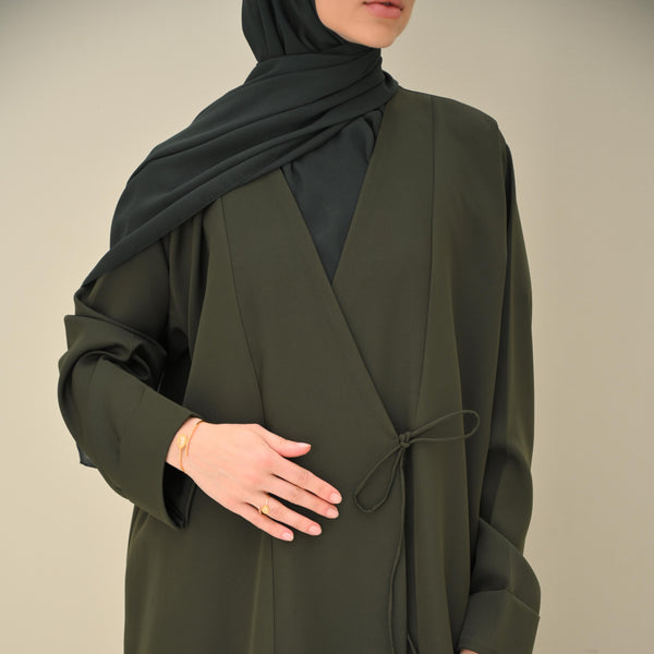 Olive Tie Abaya