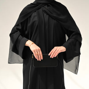 Black Flow Abaya - with inner-dress