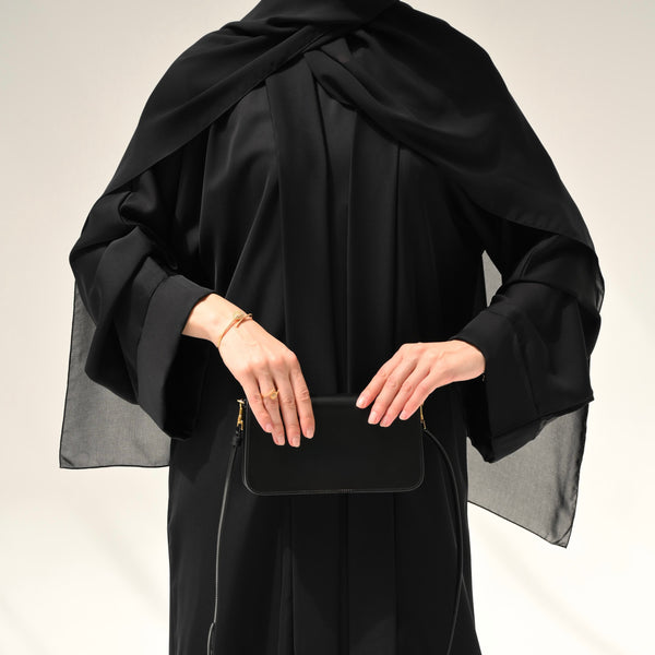 Black Flow Abaya - with inner-dress