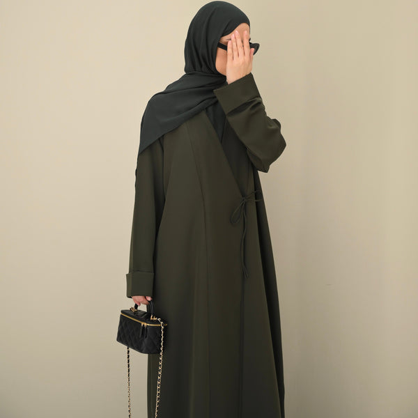 Olive Tie Abaya