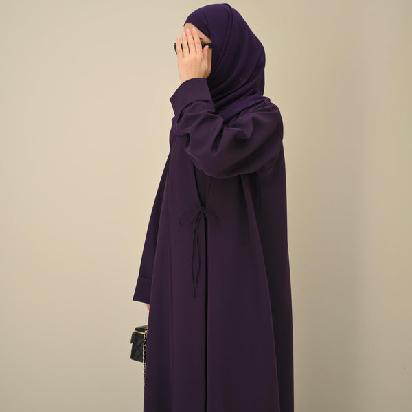 Plum Tie Abaya
