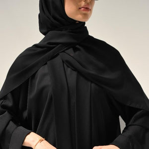 Black Flow Abaya - with inner-dress