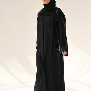 Black Flow Abaya - with inner-dress