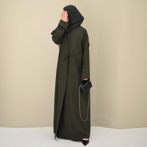 Olive Tie Abaya