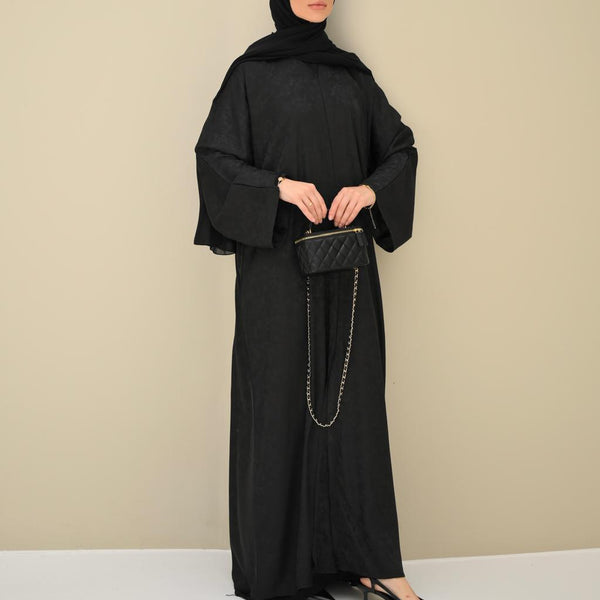 Black Floral Abaya