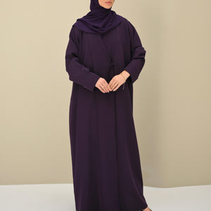 Plum Tie Abaya