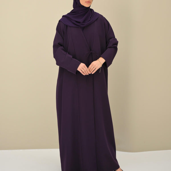 Plum Tie Abaya