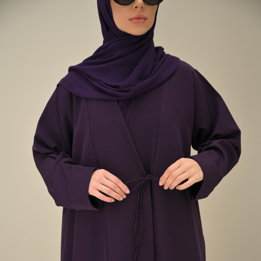 Plum Tie Abaya