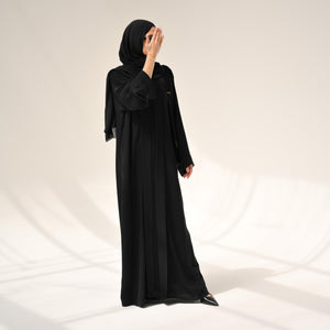 Black Flow Abaya - with inner-dress