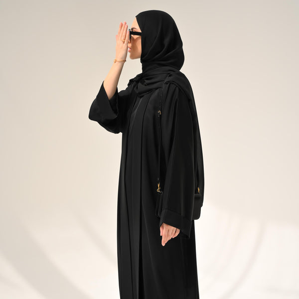Black Flow Abaya - with inner-dress