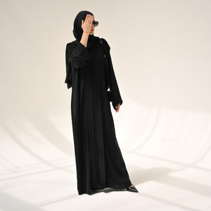 Black Flow Abaya - with inner-dress