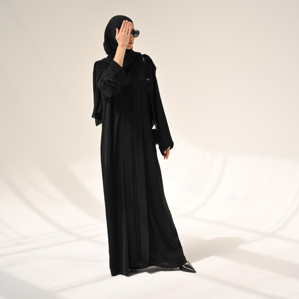 Black Flow Abaya - with inner-dress