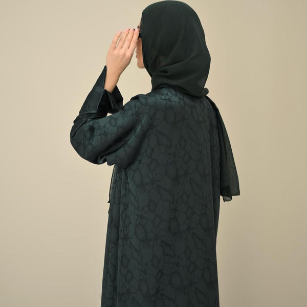 Emerald Satin Abaya