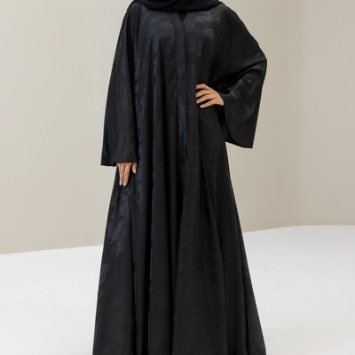 Olijfgroene abaya met bloemenprint