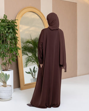 Button - Detail Abaya in Brown and Hijab - CO - VRD