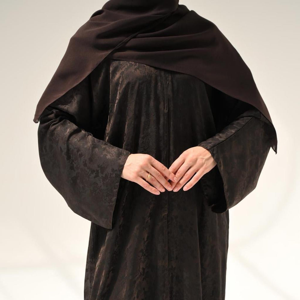 Espresso Floral Abaya & Hijab - CO - VRD
