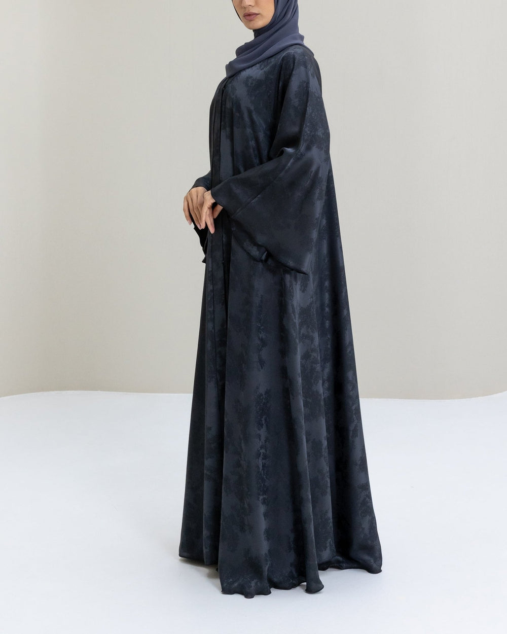 Graphite Flare Abaya and Hijab - CO - VRD