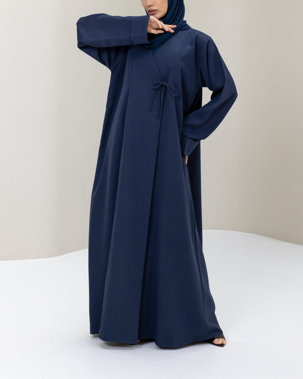 Navy Tie Abaya and Hijab - CO - VRD
