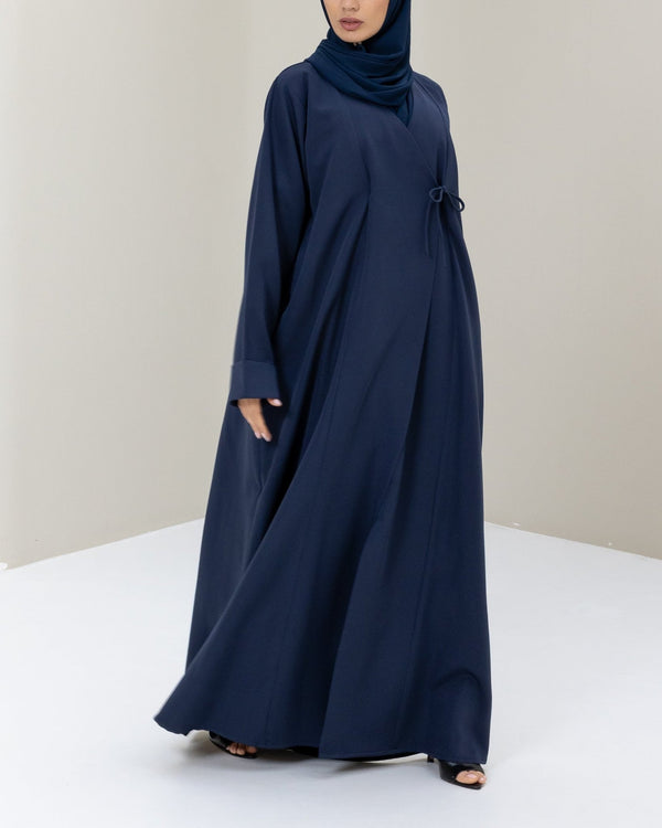 Navy Tie Abaya and Hijab - CO - VRD