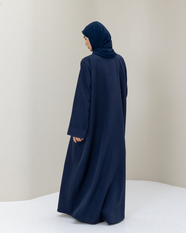 Navy Tie Abaya and Hijab - CO - VRD