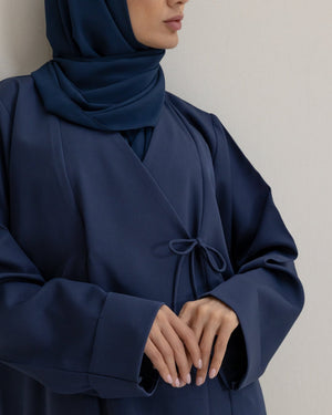 Navy Tie Abaya and Hijab - CO - VRD