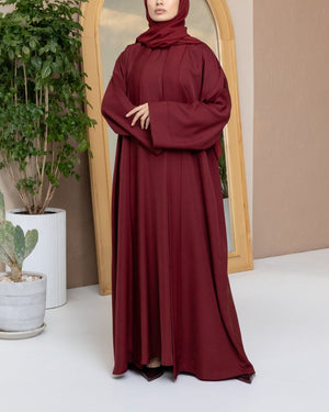 Rouge Flow Abaya with Inner Dress & Hijab - CO - VRD